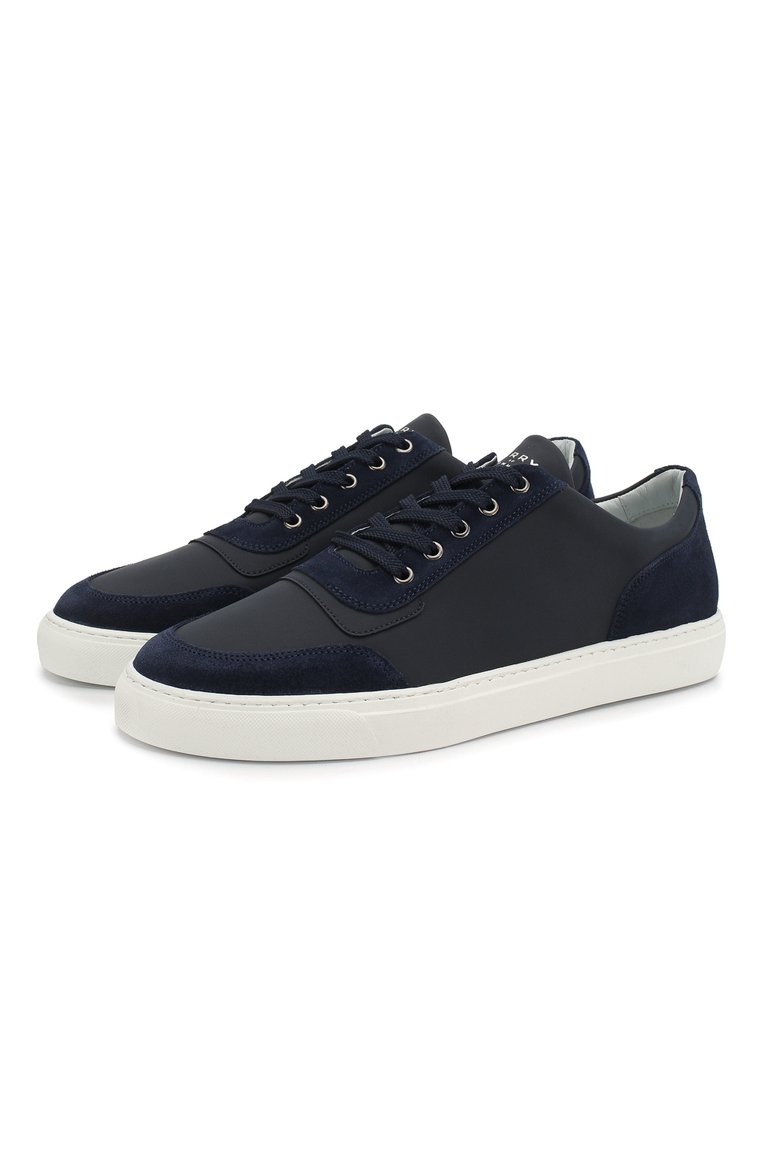 Мужские кожаные кеды HARRYS OF LONDON синего цвета, арт. NIMBLE TECH LEATHER/SUEDE | Фото 1 (Материал внутренний: Натуральная кожа; Подошва: Плоская; Статус проверки: Проверена категория; Материал утеплителя: Без утеплителя; Стили: Классический; Драгоценные камни: Проставлено; Материал сплава: Проставлено; Материал внешний: Натуральная кожа; Кросс-КТ: Низкие)