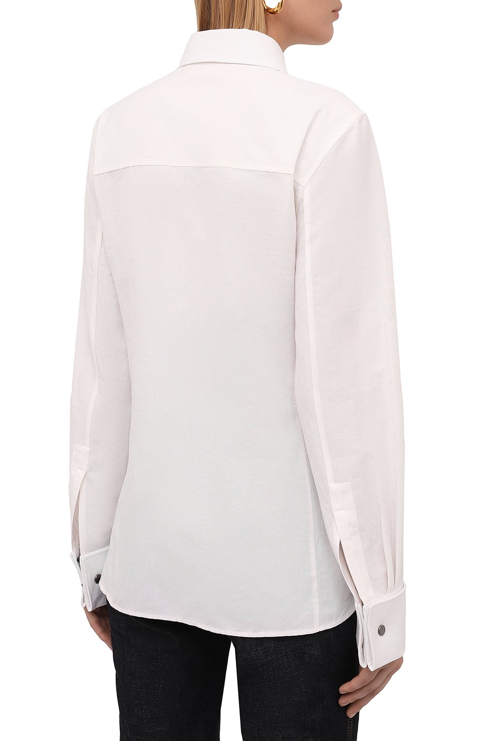 Рубашка из смеси льна и хлопка SAINT LAURENT, арт. 671299/Y3D50, фото 4