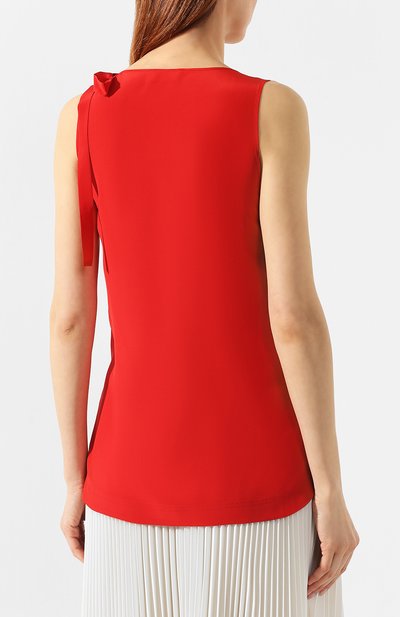Шелковый топ REDVALENTINO красного цвета по цене 31000 руб., арт. RR0AEA35/23H, фото 4 Шелковый топ REDVALENTINO, арт. RR0AEA35/23H, фото 4