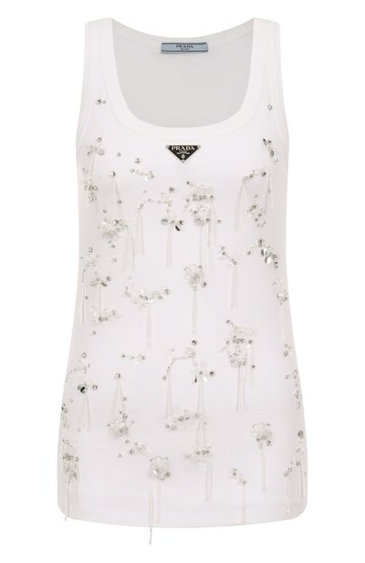 Женский хлопковая майка PRADA, арт. 39546R/13X6