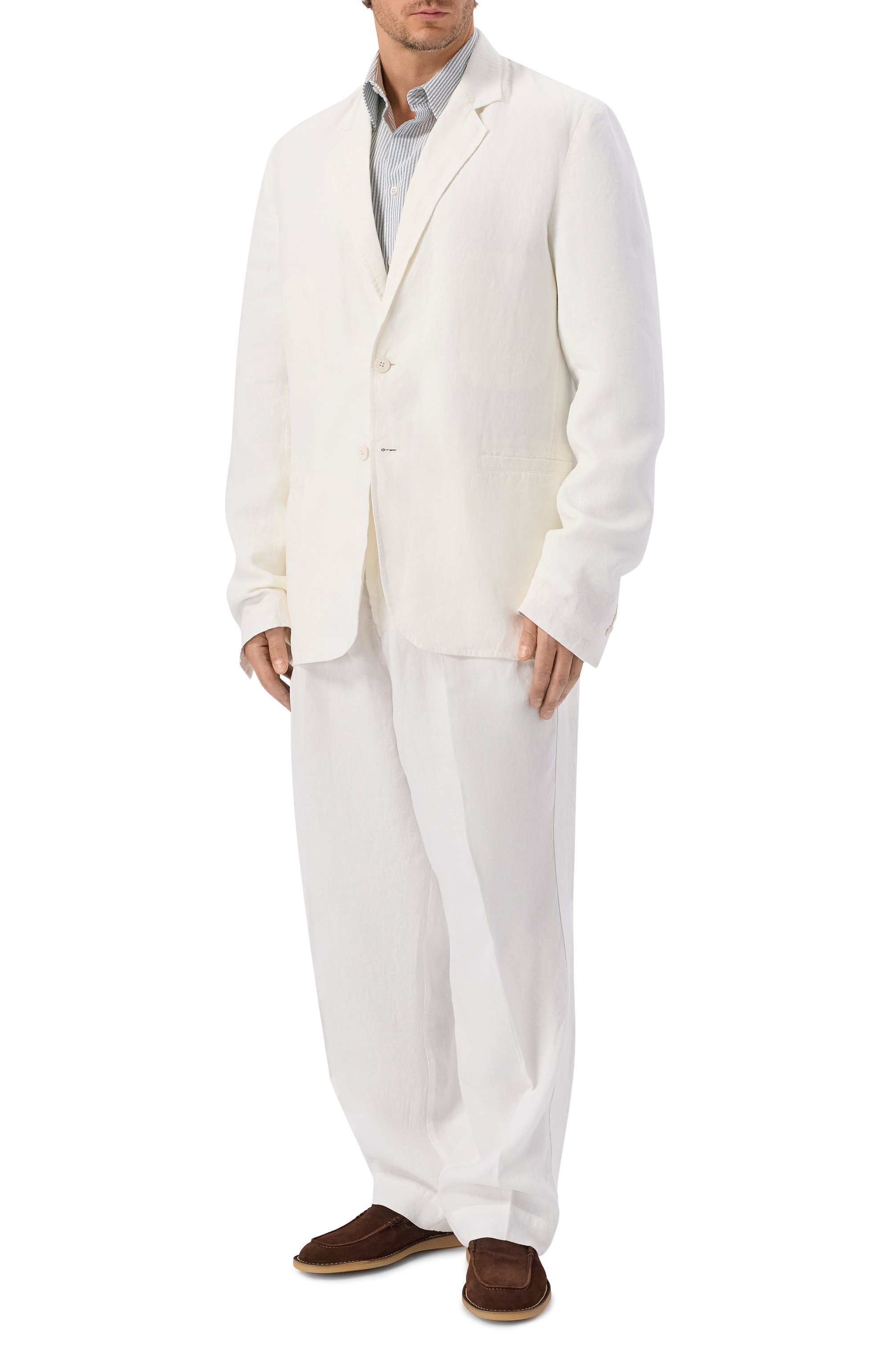 Льняные брюки INLINUM белого цвета по цене 34600 руб., арт. MIAKY/TR0PEA, фото 2 Льняные брюки INLINUM, арт. MIAKY/TR0PEA, фото 2