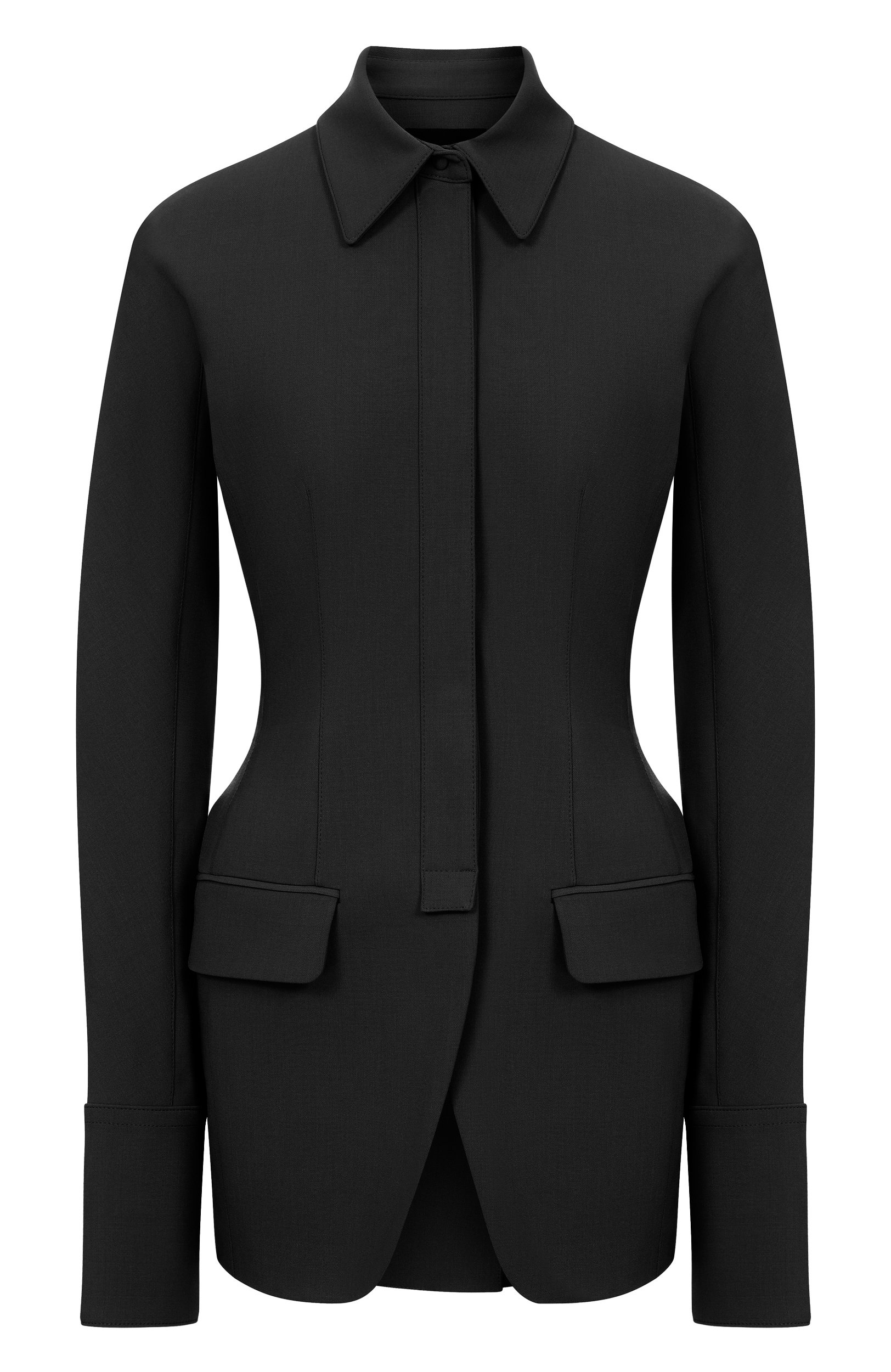 Шерстяной жакет MUGLER черного цвета по цене 256000 руб., арт. 26F1VE04831035, фото 1 Шерстяной жакет MUGLER, арт. 26F1VE04831035, фото 1
