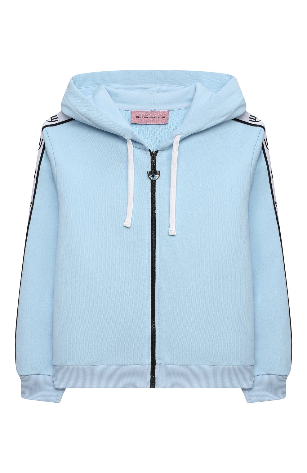 Хлопковая толстовка CHIARA FERRAGNI голубого цвета по цене 16350 руб., арт. 21PE-CFKF052, фото 1 Хлопковая толстовка CHIARA FERRAGNI, арт. 21PE-CFKF052, фото 1