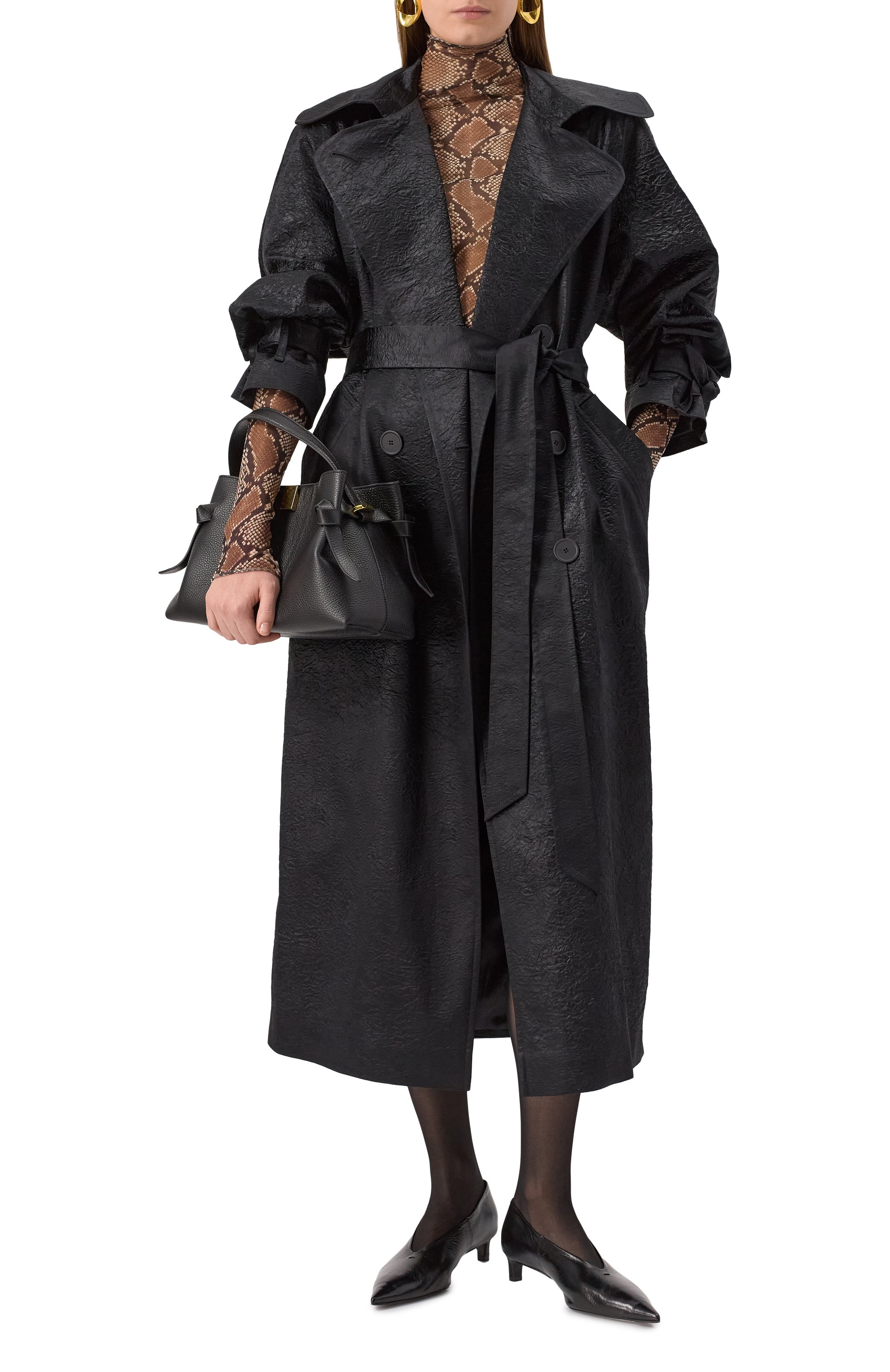 Тренч CHAPURIN черного цвета по цене 164000 руб., арт. CT/20380/255495-М, фото 2 Тренч CHAPURIN, арт. CT/20380/255495-М, фото 2