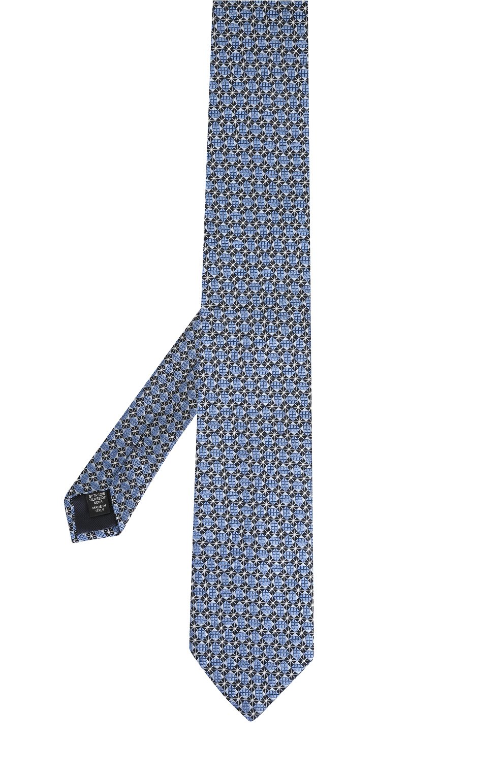 Шелковый галстук с узором ZEGNA голубого цвета по цене 17950 руб., арт. Z9E011L8, фото 2 Шелковый галстук с узором ZEGNA, арт. Z9E011L8, фото 2