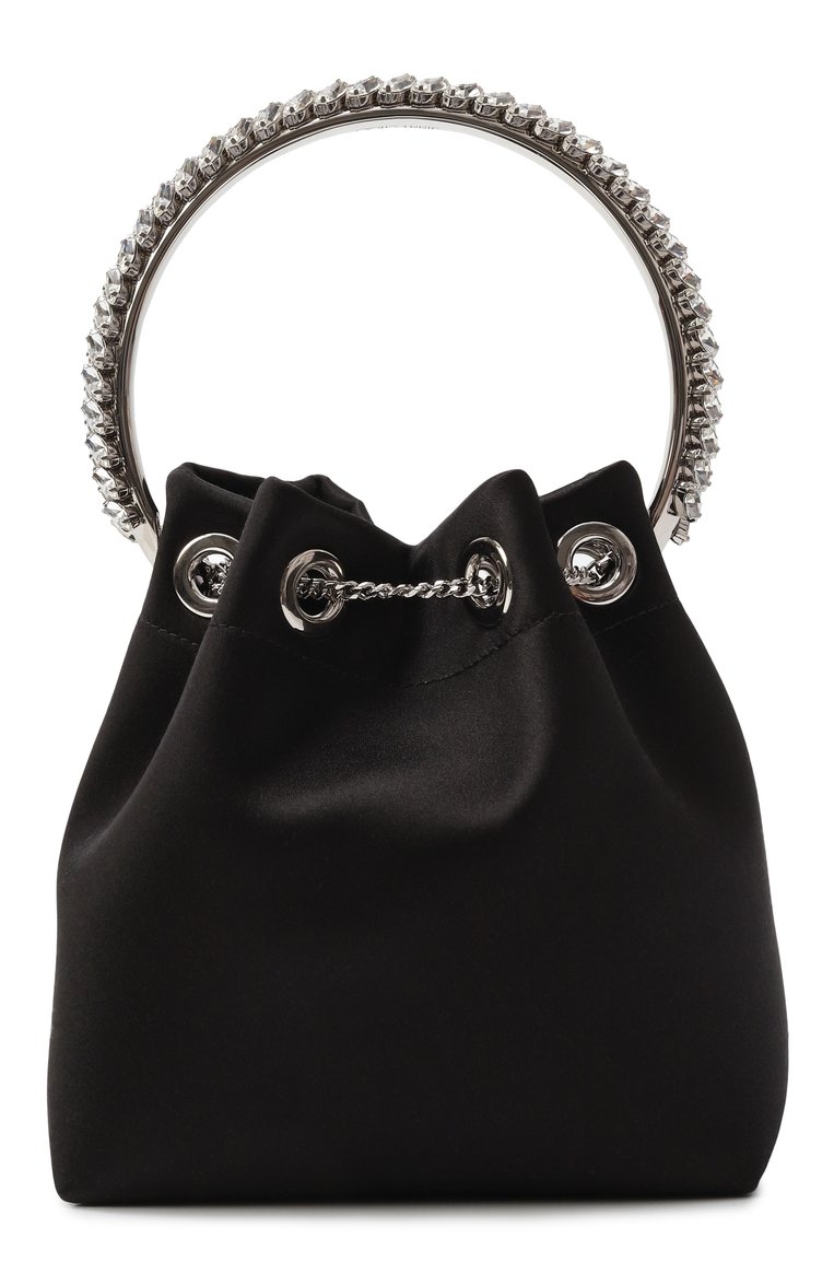 Женская сумка bon bon JIMMY CHOO черного цвета, арт. B0N B0N/VKM | Фото 6 (Ремень/цепочка: На ремешке; Материал: Текстиль; Размер: mini; Женское Кросс-КТ: Вечерняя сумка)