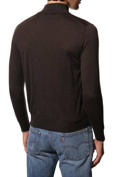 Шерстяная водолазка CANALI темно-коричневого цвета по цене 32100 руб., арт. C0002/MK00077, фото 4 Шерстяная водолазка CANALI, арт. C0002/MK00077, фото 4