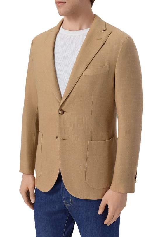 Пиджак из шерсти и шелка Boglioli N6302J/SB6420 Бежевый  N6302J/SB6420 Фото 3