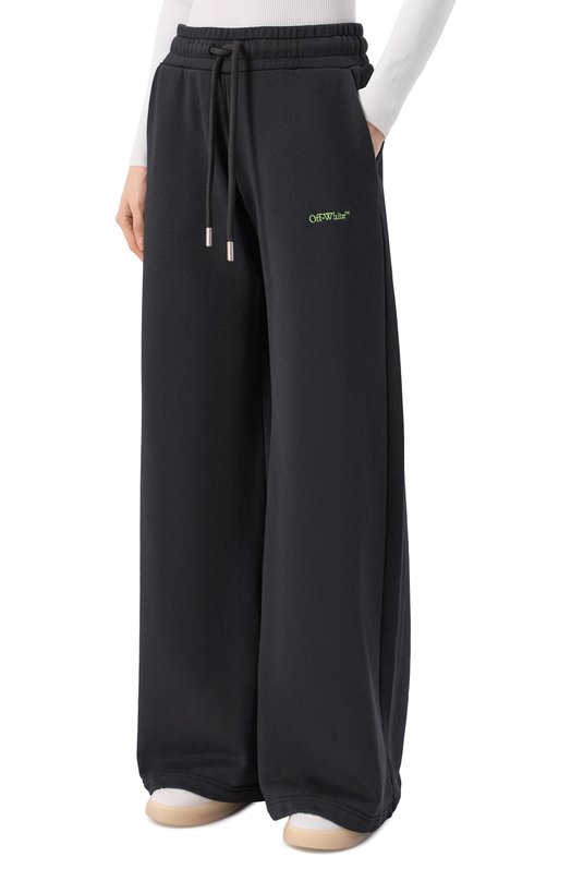 Хлопковые брюки Off-White 0WCH022S26FLE001 Чёрный  0WCH022S26FLE001 Фото 3