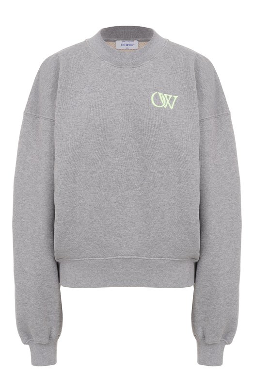 Хлопковый свитшот Off-White 0WBA075S25FLE0040514 Серый 0WBA075S25FLE0040514