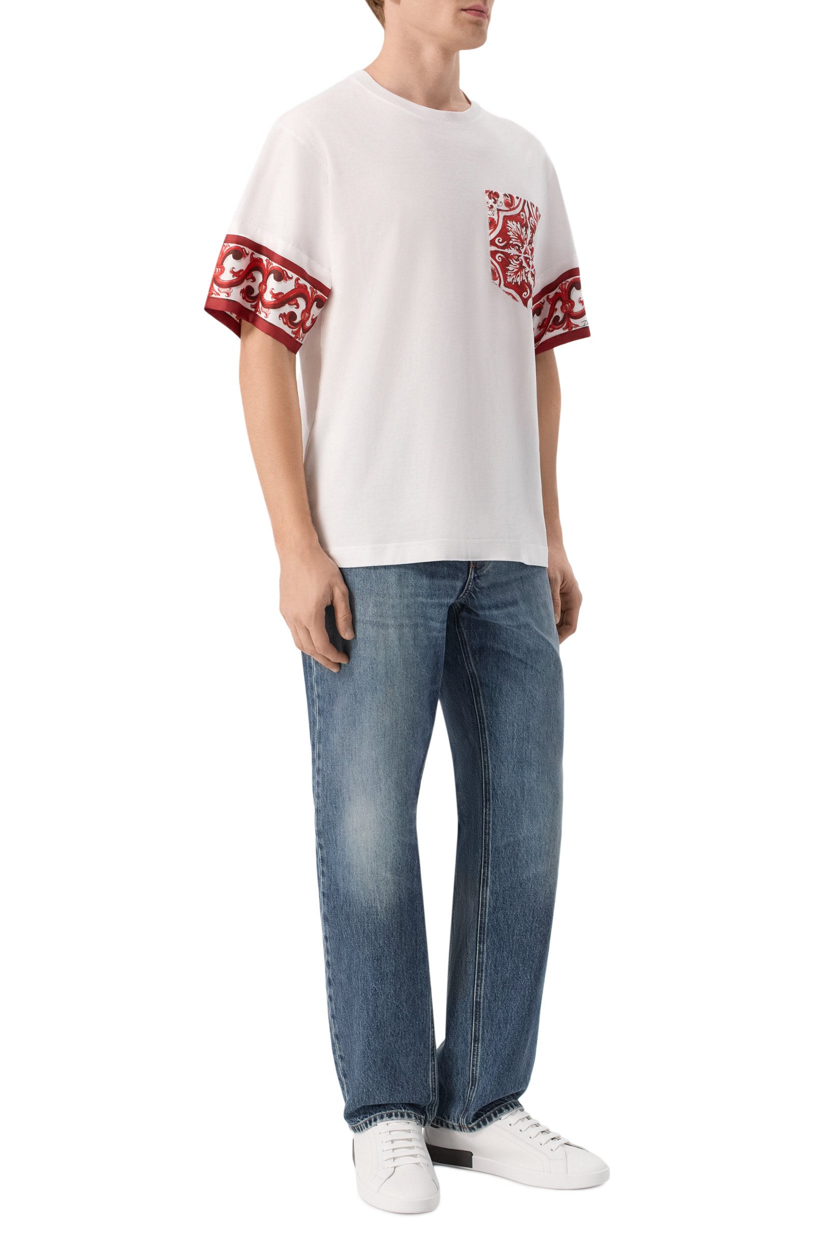 Футболка из хлопка и шелка DOLCE & GABBANA, арт. G8SB2T/G7P5H, фото 2