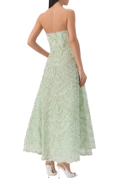 Платье с отделкой стразами ELIE SAAB светло-зеленого цвета по цене 1930000 руб., арт. D1186NS26/BE072, фото 3 Платье с отделкой стразами ELIE SAAB, арт. D1186NS26/BE072, фото 3