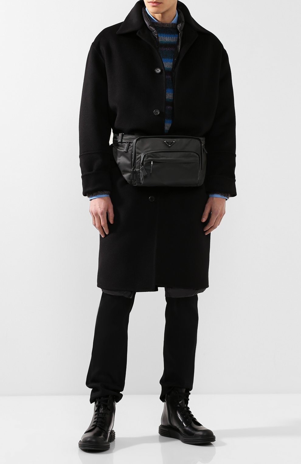 Кожаные ботинки PRADA черного цвета по цене 85000 руб., арт. 2TE129-ZJY-F0002, фото 2 Кожаные ботинки PRADA, арт. 2TE129-ZJY-F0002, фото 2