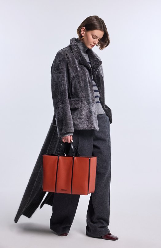 Дубленка из овчины Yves Salomon 25WYV64164MELA Коричневый  25WYV64164MELA Фото 6