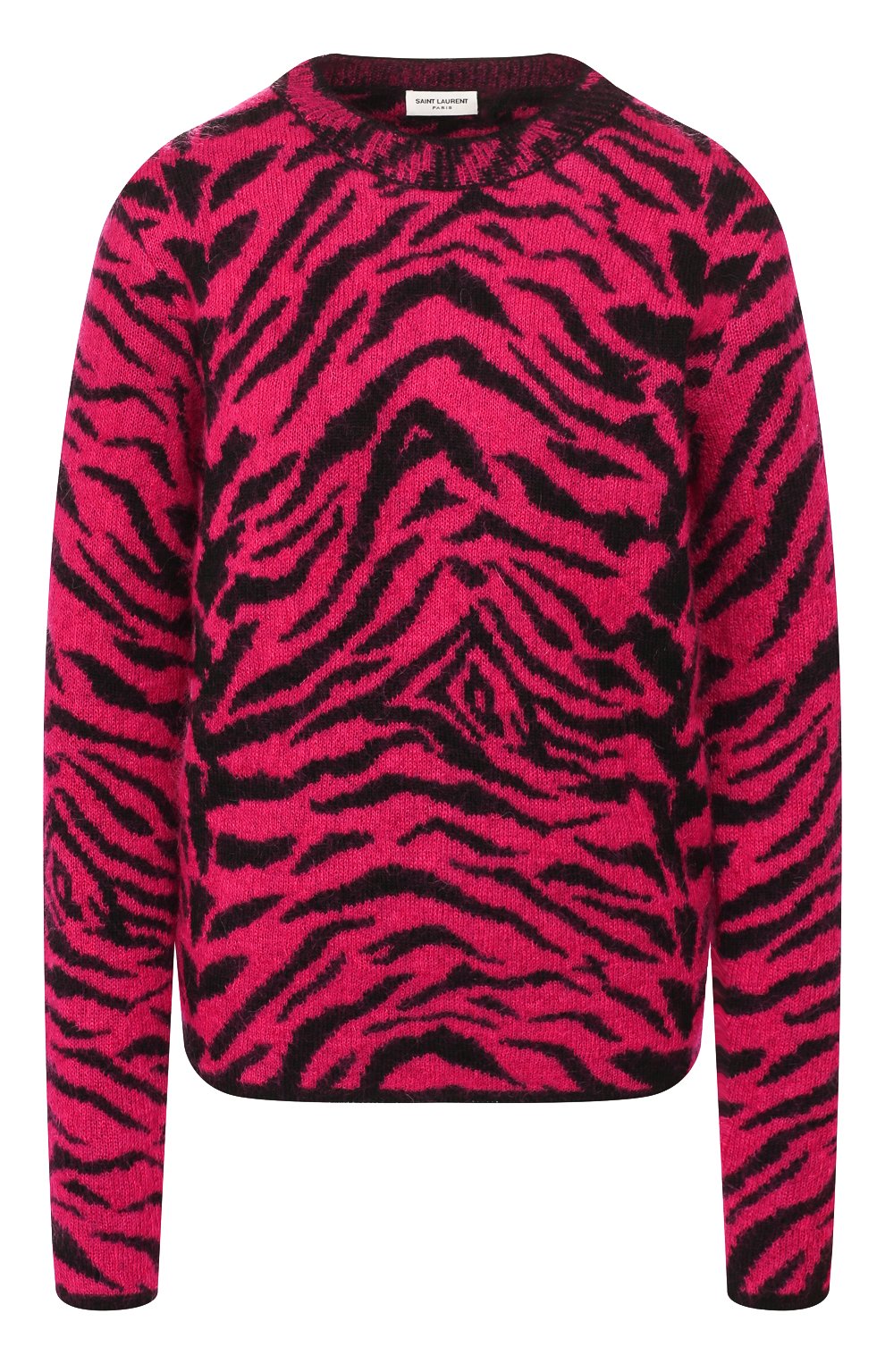 Шерстяной пуловер SAINT LAURENT фуксия цвета по цене 114000 руб., арт. 585048/YAHE2, фото 1 Шерстяной пуловер SAINT LAURENT, арт. 585048/YAHE2, фото 1