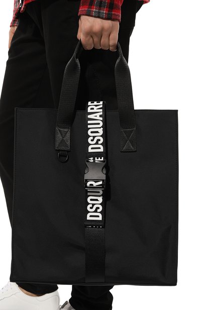 Текстильная сумка-шопер DSQUARED2 черного цвета по цене 59450 руб., арт. SPM0074/16806816, фото 2 Текстильная сумка-шопер DSQUARED2, арт. SPM0074/16806816, фото 2