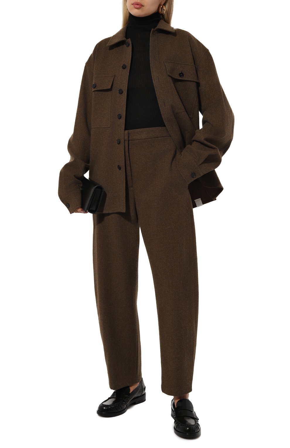 Шерстяные брюки JIL SANDER коричневого цвета по цене 112000 руб., арт. J40KA0232/J40182, фото 2 Шерстяные брюки JIL SANDER, арт. J40KA0232/J40182, фото 2