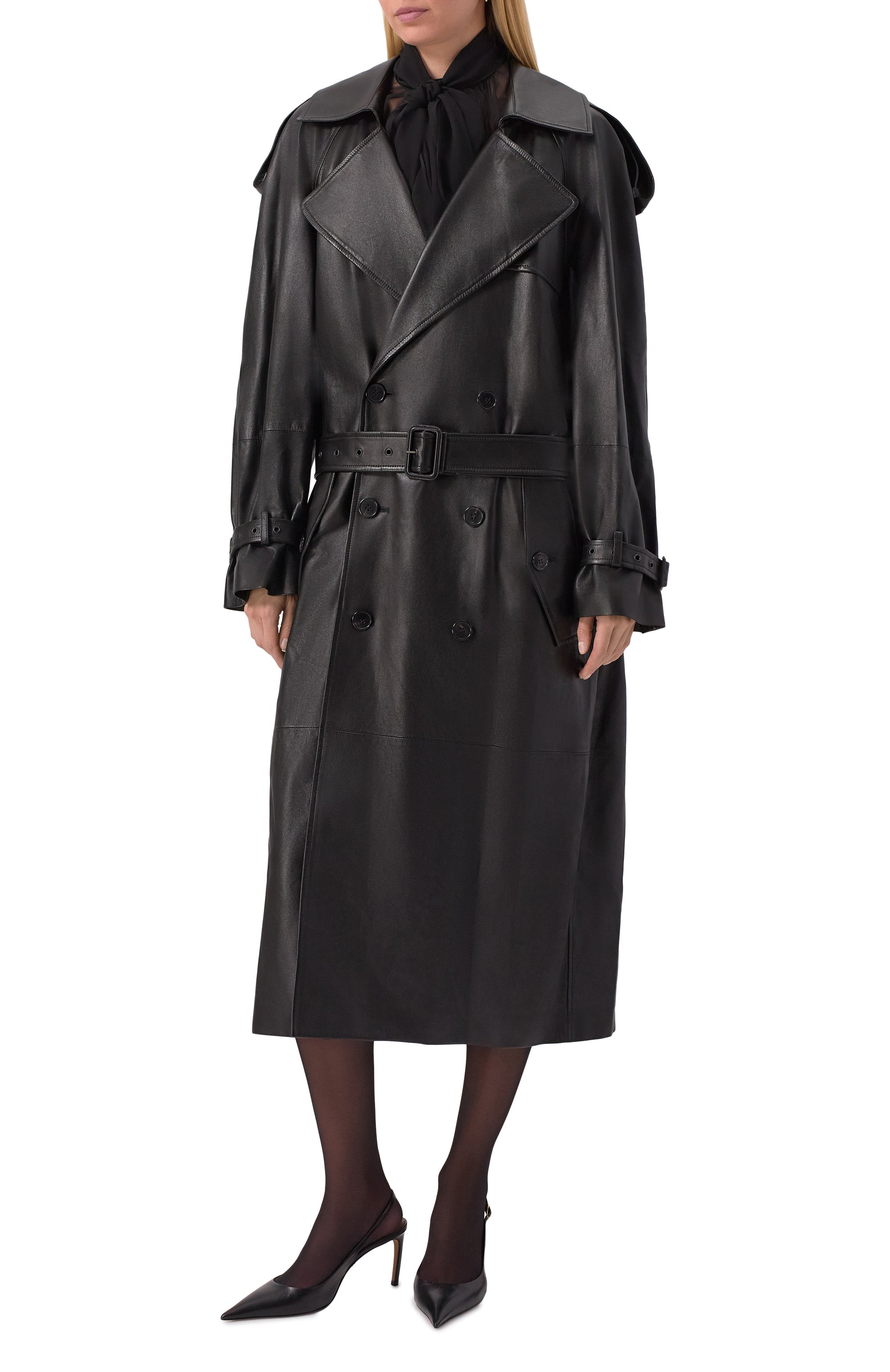 Кожаный тренч SAINT LAURENT, арт. 815241/YC2TF, фото 3