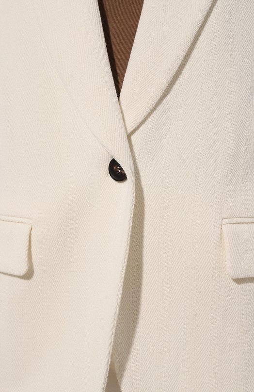 Жакет из хлопка и льна Brunello Cucinelli MH5712083 Белый  MH5712083 Фото 5