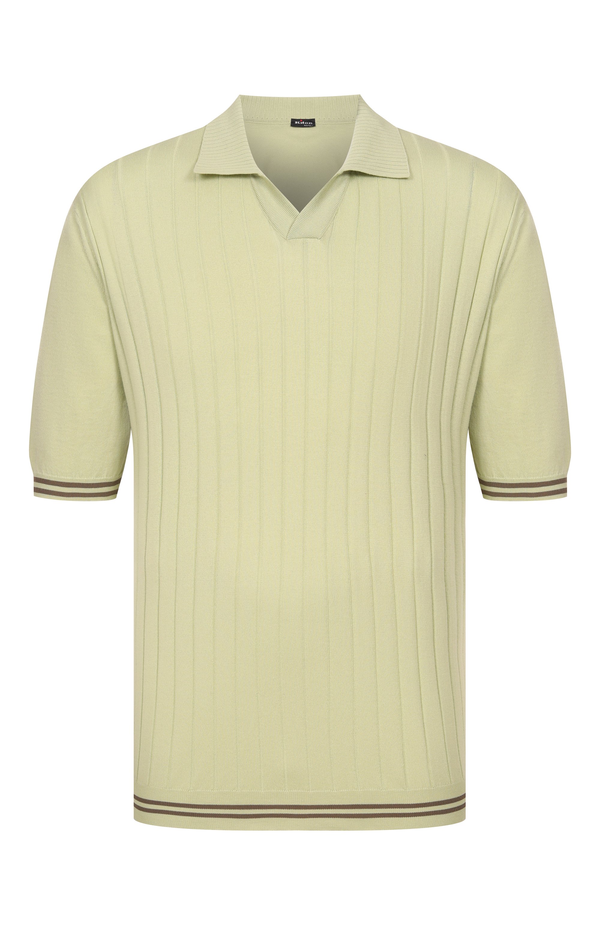 Хлопковое поло KITON салатового цвета по цене 218500 руб., арт. UMK0708, фото 1 Хлопковое поло KITON, арт. UMK0708, фото 1