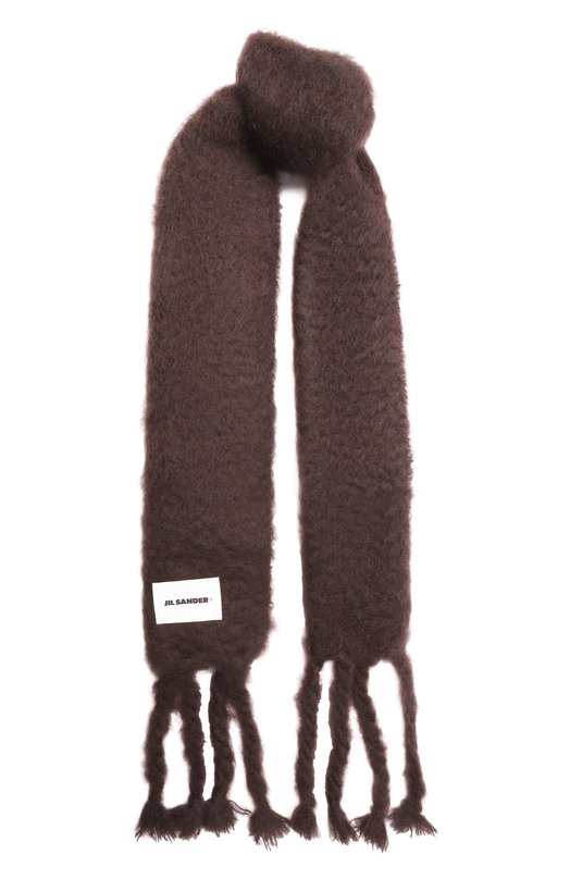 Шерстяной шарф Jil Sander J40TE0132/J40041 Коричневый J40TE0132/J40041