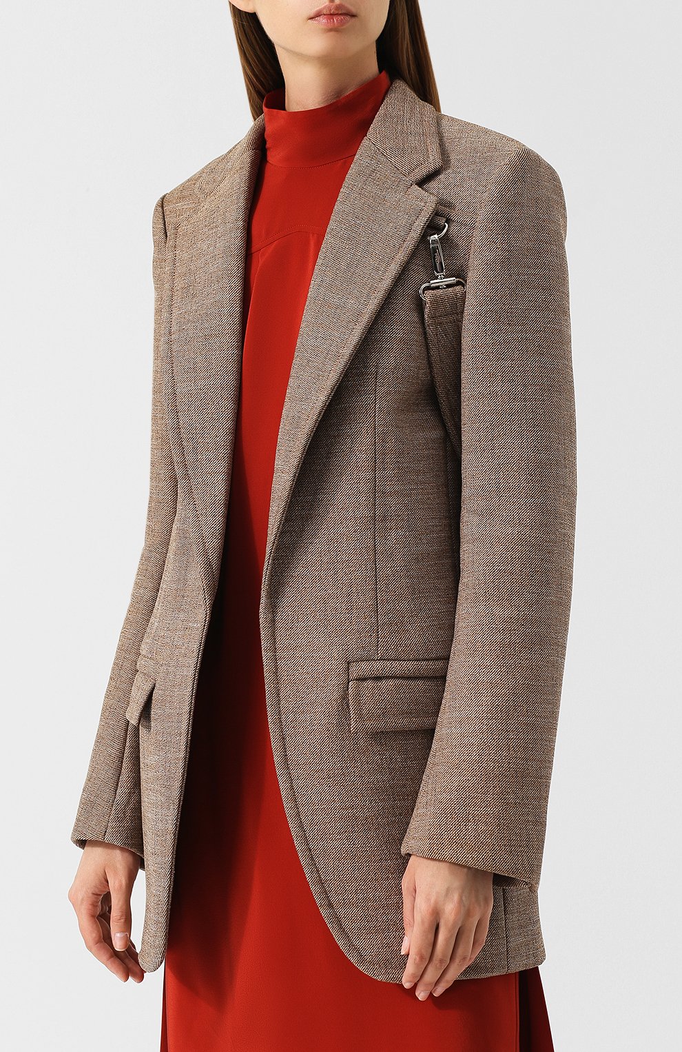 Жакет прямого кроя с поясом CHLOÉ, арт. CHC18WVE62073, фото 3