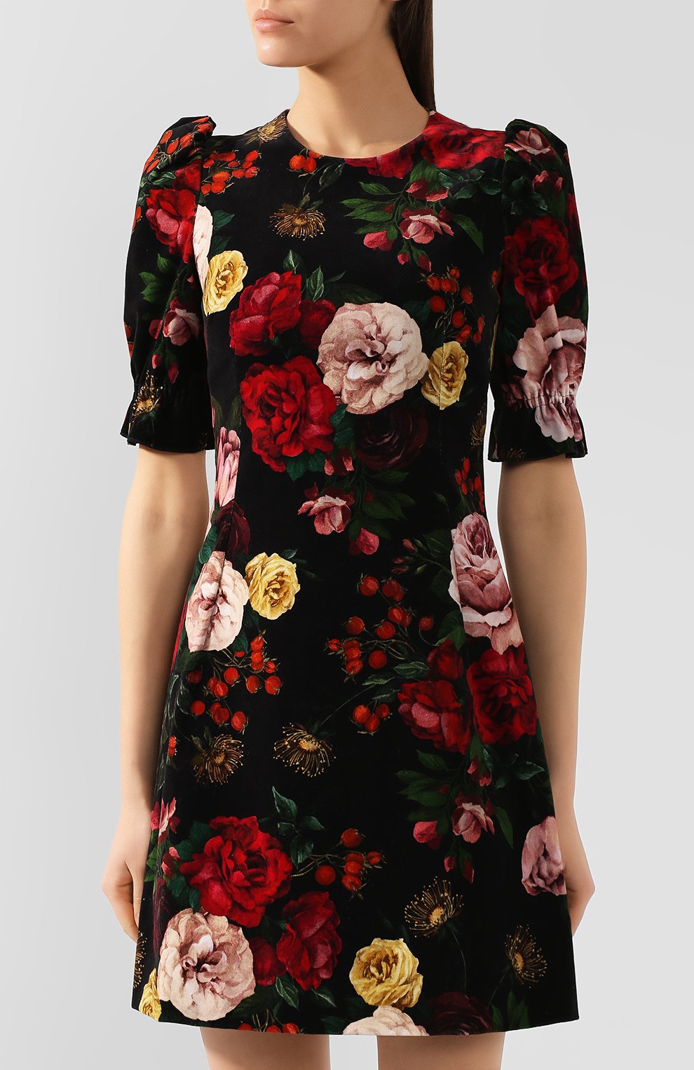 Хлопковое платье DOLCE & GABBANA черного цвета по цене 212500 руб., арт. F6F5QT/FSWBS, фото 3 Хлопковое платье DOLCE & GABBANA, арт. F6F5QT/FSWBS, фото 3