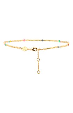Женский браслет на ногу confetti anklet ANNI LU золотого цвета, арт. 191-50-42 | Фото 2 (Материал: Стекло, Металл; Нос: Не проставлено; Региональные ограничения белый список (Axapta Mercury): Не проставлено)