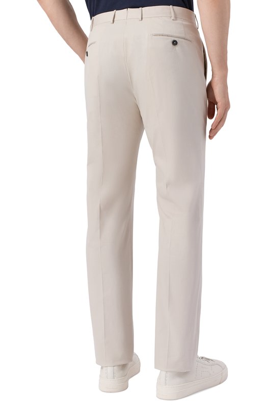 Хлопковые брюки Zegna 77TB12/915F00A9 Кремовый  77TB12/915F00A9 Фото 4