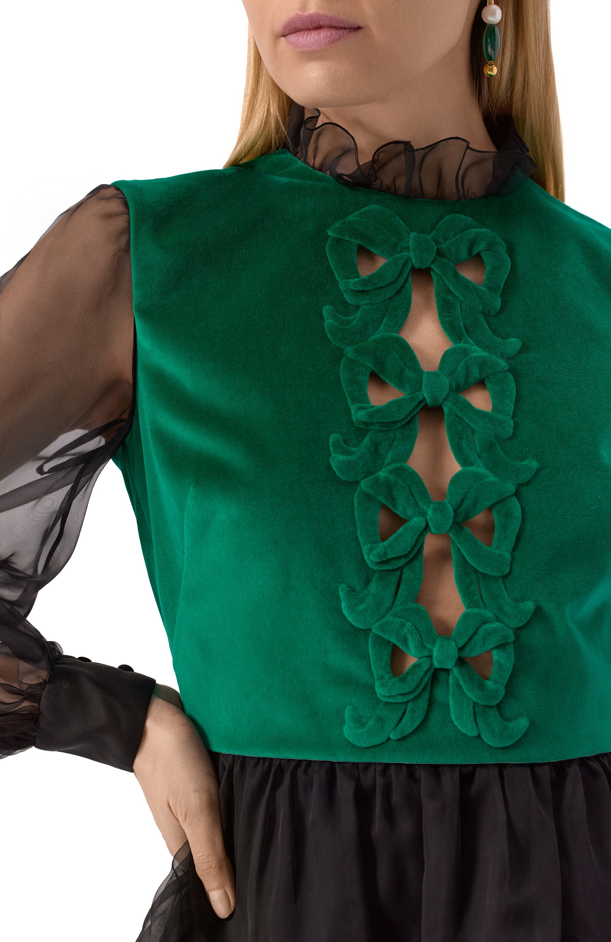 Комбинированное платье VALENTINO, арт. 6B3VAEK51C8, фото 5