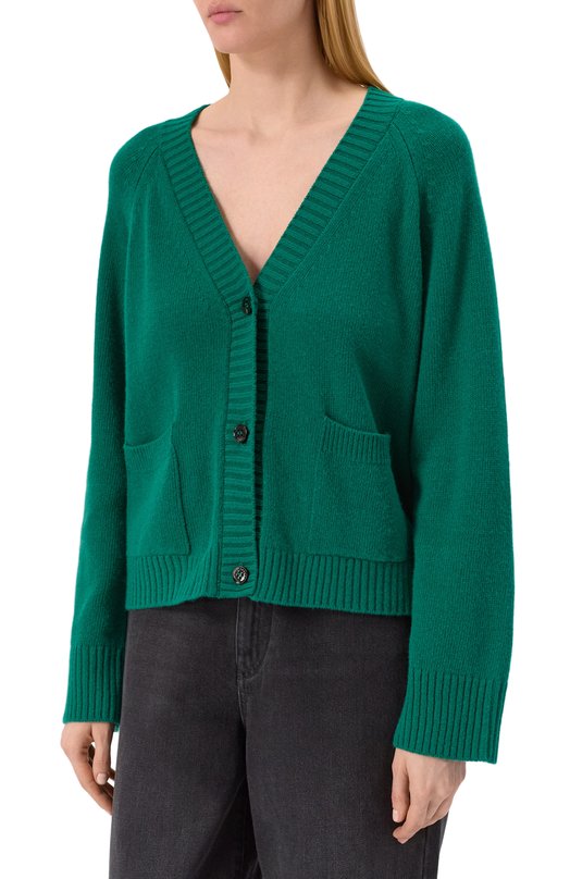 Кардиган из шерсти вискозы Weekend Max Mara MESSINA Зелёный  MESSINA Фото 3