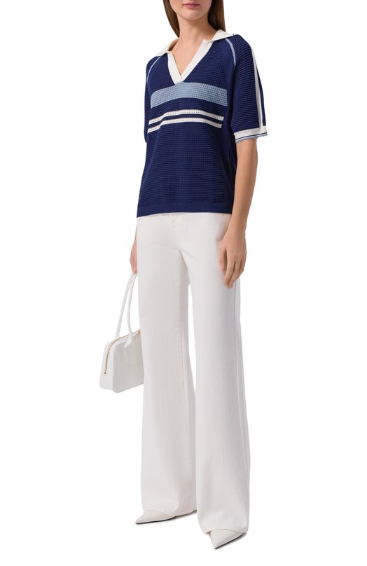 Поло из вискозы P.A.R.O.S.H. D540941/RENFIELD Синий  D540941/RENFIELD Фото 2