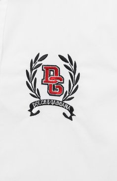 Детская хлопковая рубашка DOLCE & GABBANA белого цвета, арт. L43S23/G7JU7/2-6 | Фото 3 (Рукава: Длинные; Материал внешний: Хлопок; Стили: Классический; Автоматизация состава: Проставлено; Автоматизация ТО: Проставлено)