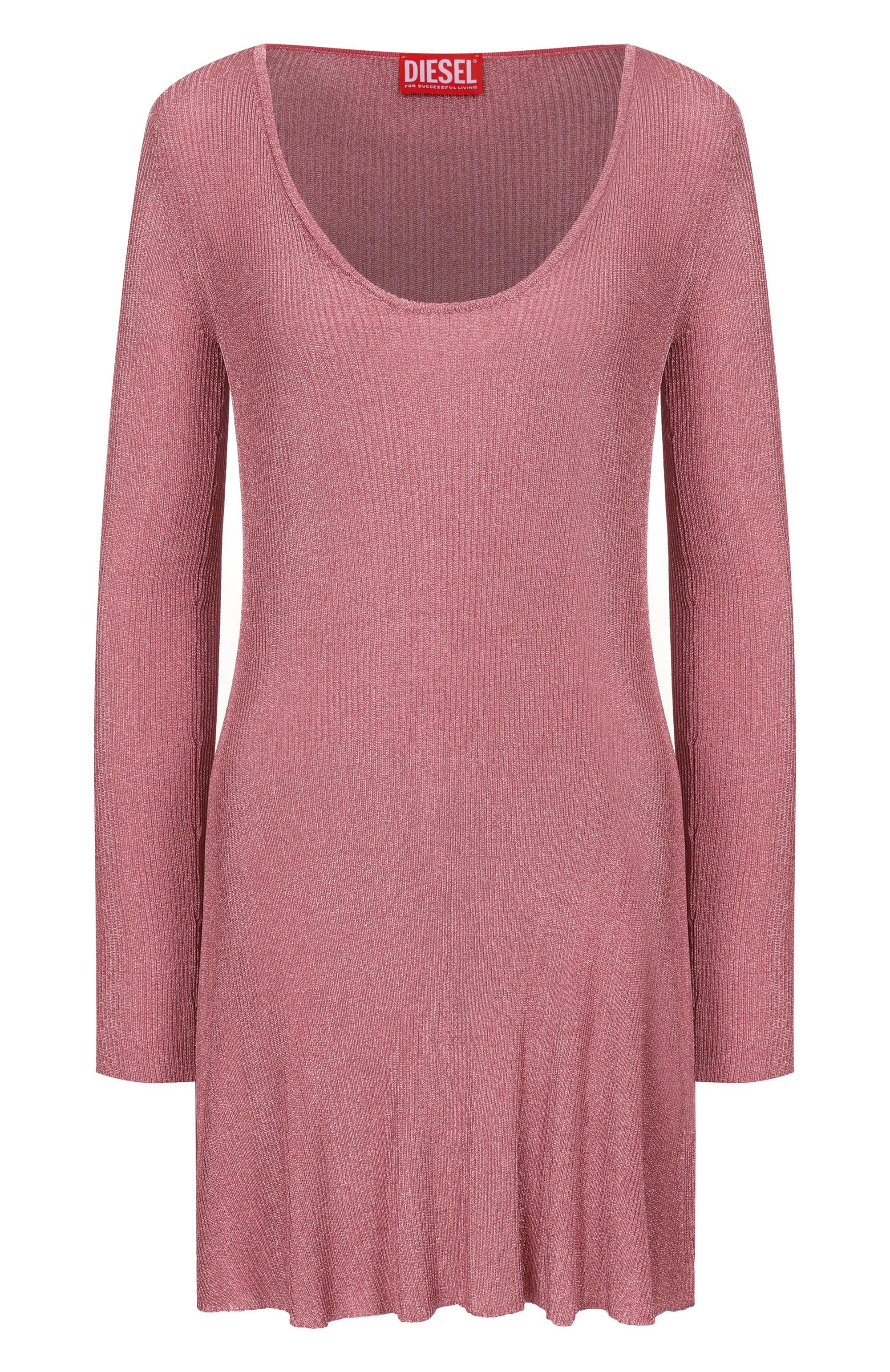 Платье из вискозы DIESEL розового цвета по цене 55500 руб., арт. A20873/0ALBL, фото 1 Платье из вискозы DIESEL, арт. A20873/0ALBL, фото 1