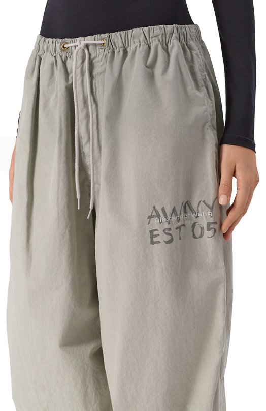 Хлопковые брюки alexanderwang.t 4WC3254846 Серый  4WC3254846 Фото 5
