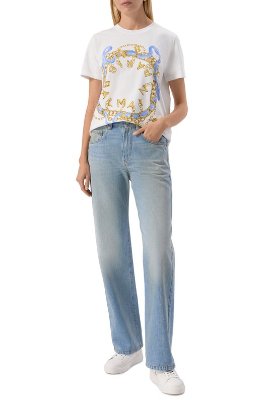 Хлопковая футболка Balmain FF1EF000/GF09 Белый  FF1EF000/GF09 Фото 2