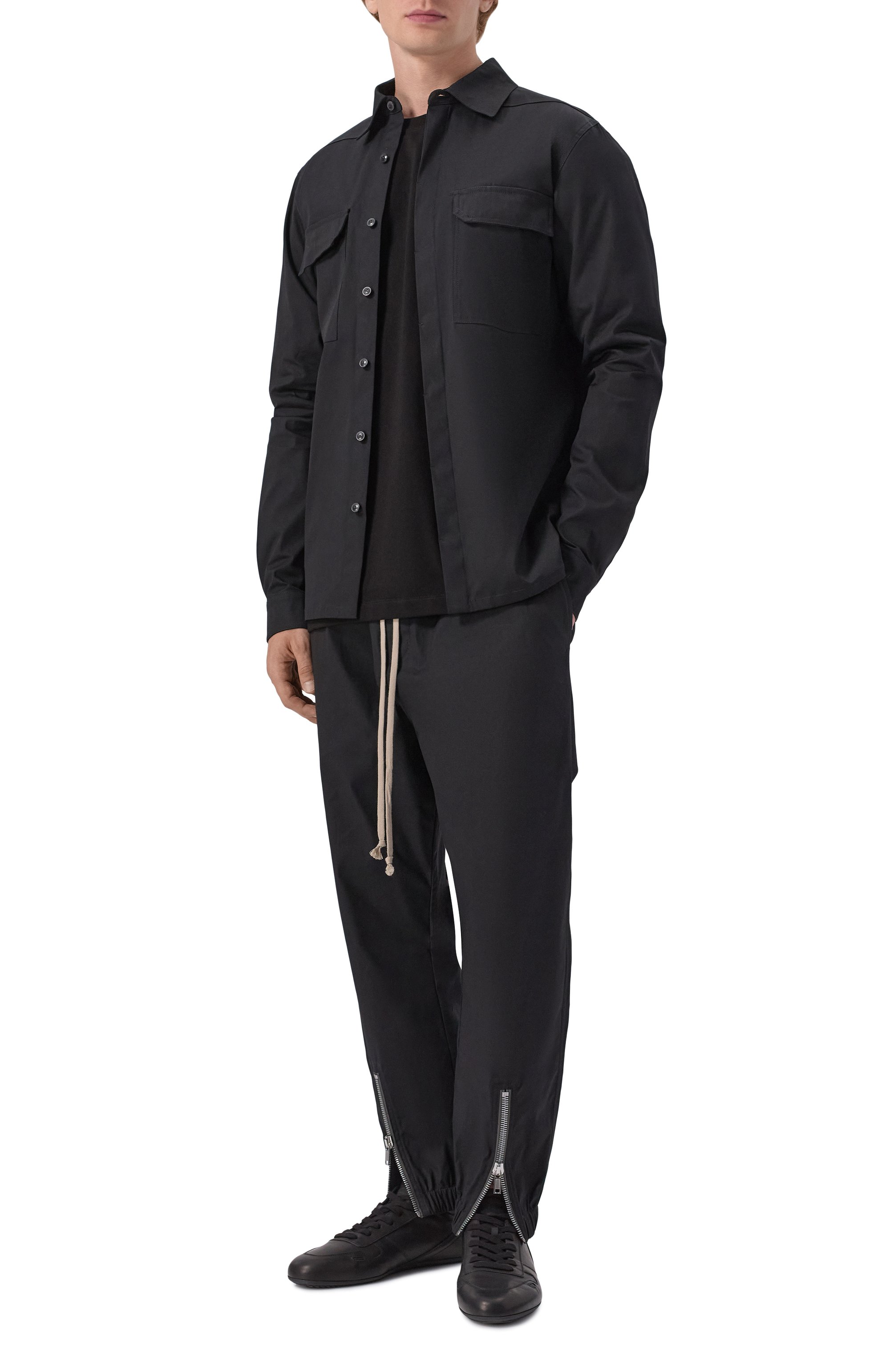 Хлопковые джоггеры RICK OWENS черного цвета по цене 96550 руб., арт. RU02F4331/TE, фото 2 Хлопковые джоггеры RICK OWENS, арт. RU02F4331/TE, фото 2