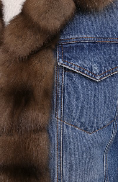 Джинсовая куртка с отделкой из меха соболя FURLAND, арт. 0223612610009100005, фото 5