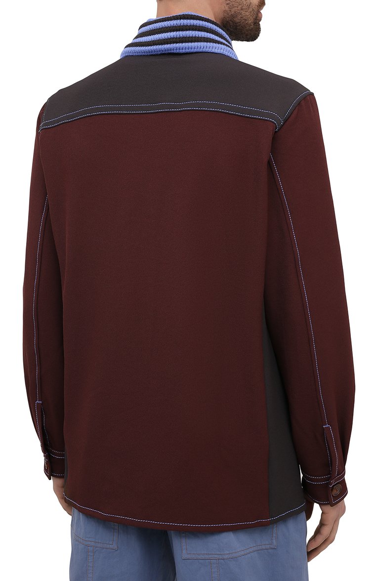 Мужская рубашка adidas originals x wales bonner ADIDAS ORIGINALS коричневого цвета, арт. GM6636 | Фото 4 (Материал внешний: Синтетический материал; Длина (для топов): Стандартные; Воротник: Кент; Стили: Спорт-шик; Рукава: Длинные; Случай: Повседневный; Принт: Однотонные; Манжеты: На пуговицах)