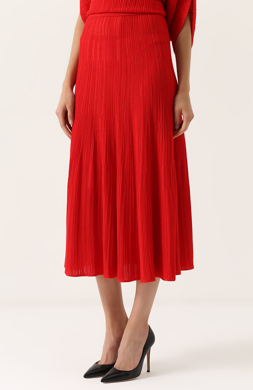 Однотонная жатая юбка-миди SONIA RYKIEL, арт. 18355201-LA, фото 3