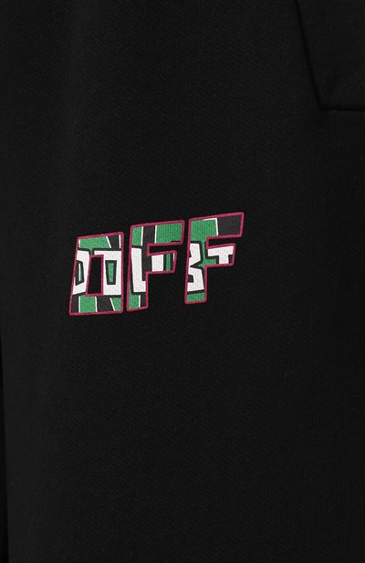 Хлопковые брюки OFF-WHITE черного цвета по цене 27350 руб., арт. 0WCH003R190030491088, фото 5 Хлопковые брюки OFF-WHITE, арт. 0WCH003R190030491088, фото 5