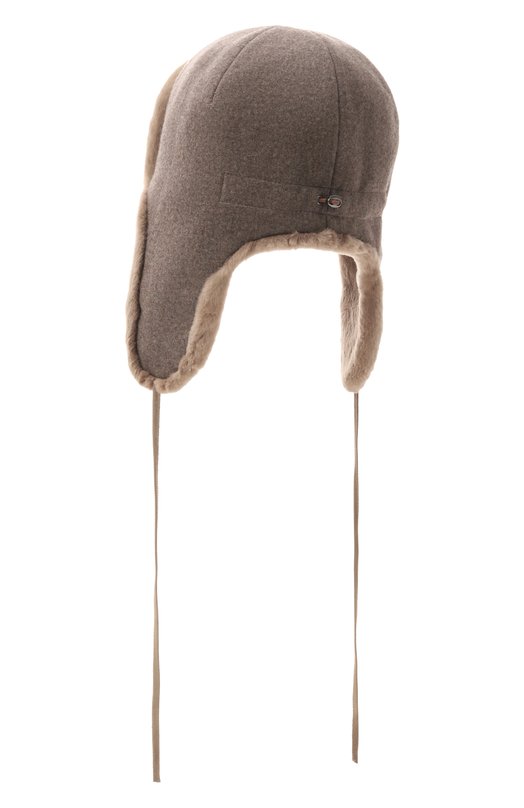 Шапка-ушанка Бруклин с отделкой из норки FurLand 0130910050010600079 Бежевый  0130910050010600079 Фото 2