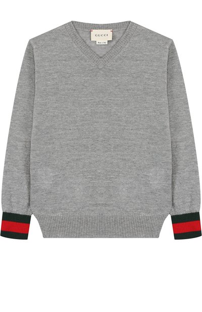 Шерстяной пуловер с контрастными манжетами GUCCI, арт. 418774/X1284, фото 1
