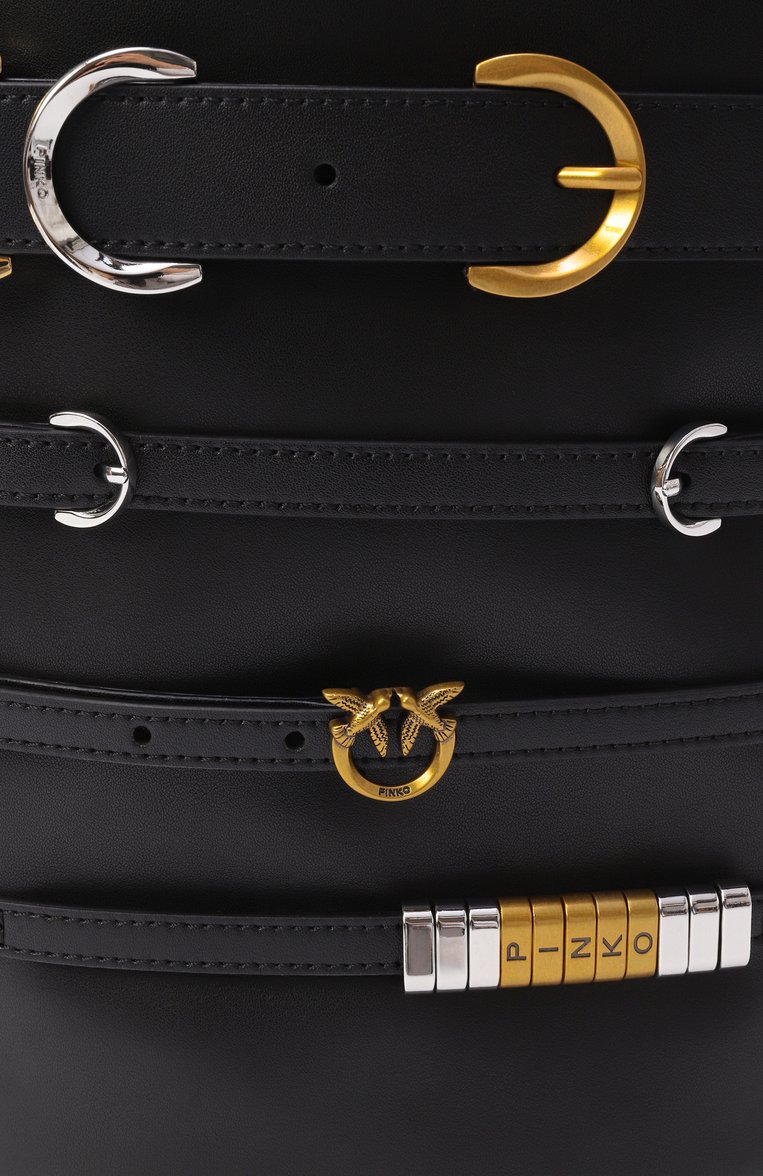 Женская сумка belts bucket PINKO черного цвета, арт. 104366/A26K | Фото 3 (Размер: large; Материал: Текстиль, Экокожа)