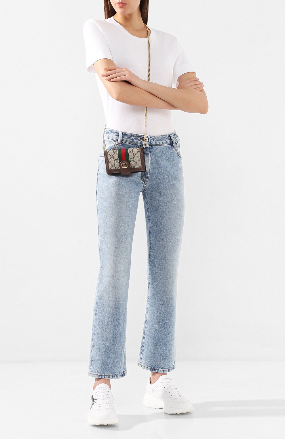 Кожаные кроссовки rhyton GUCCI белого цвета по цене 113760 руб., арт. 583337/DRW00, фото 2 Кожаные кроссовки rhyton GUCCI, арт. 583337/DRW00, фото 2