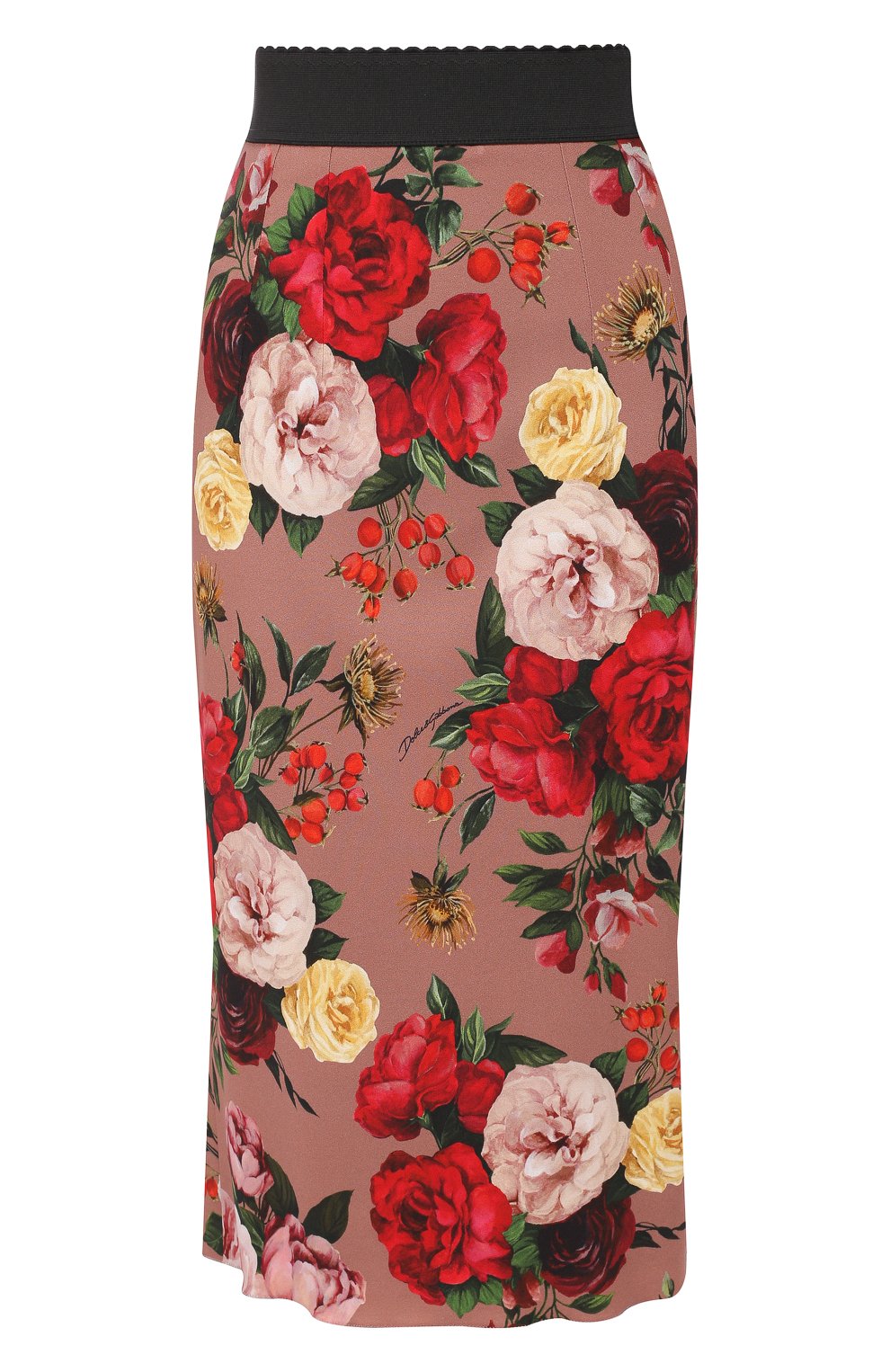 Юбка из вискозы DOLCE & GABBANA розового цвета по цене 109500 руб., арт. F4A1FT/FSRL5, фото 1 Юбка из вискозы DOLCE & GABBANA, арт. F4A1FT/FSRL5, фото 1