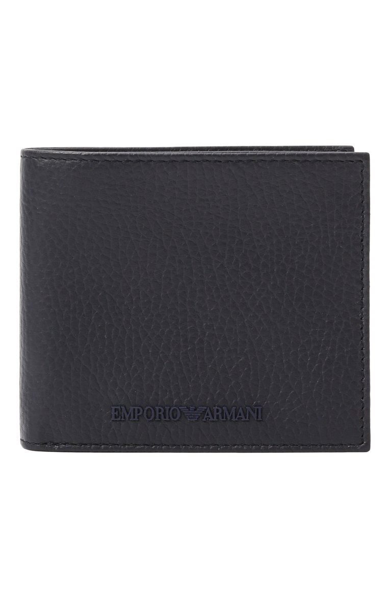 Мужской кожаное портмоне EMPORIO ARMANI темно-синего цвета, арт. Y4R167/Y068E | Фото 1 (Материал сплава: Проставлено; Материал: Натуральная кожа; Нос: Не проставлено)