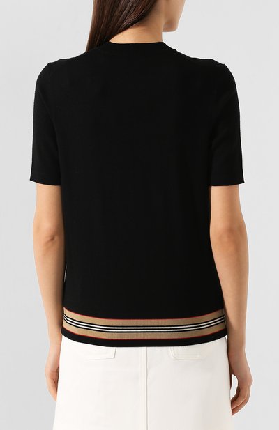 Шерстяной топ BURBERRY черного цвета по цене 51400 руб., арт. 8011093, фото 4 Шерстяной топ BURBERRY, арт. 8011093, фото 4