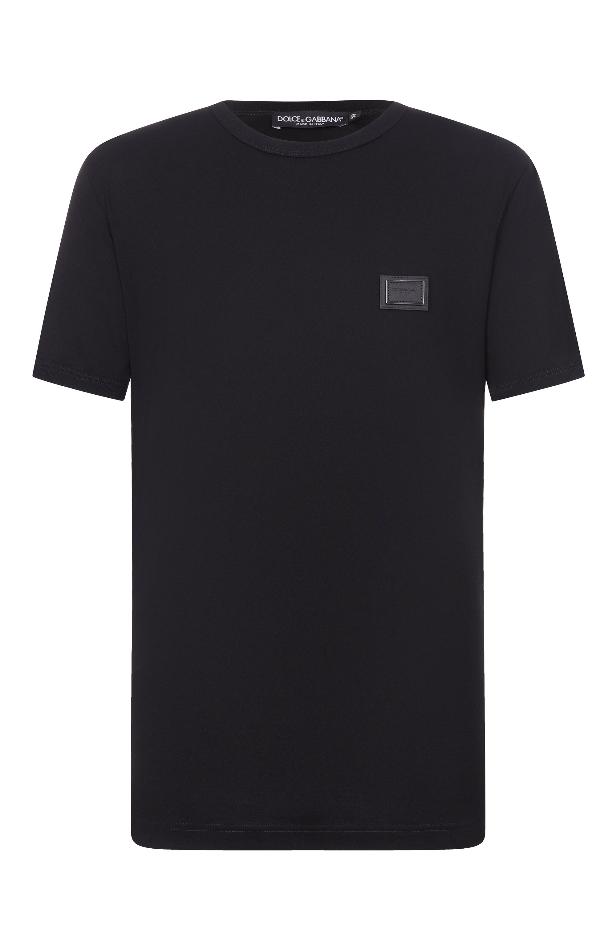 Хлопковая футболка DOLCE & GABBANA черного цвета по цене 65300 руб., арт. G8PV1T/G7Q1Q, фото 1 Хлопковая футболка DOLCE & GABBANA, арт. G8PV1T/G7Q1Q, фото 1