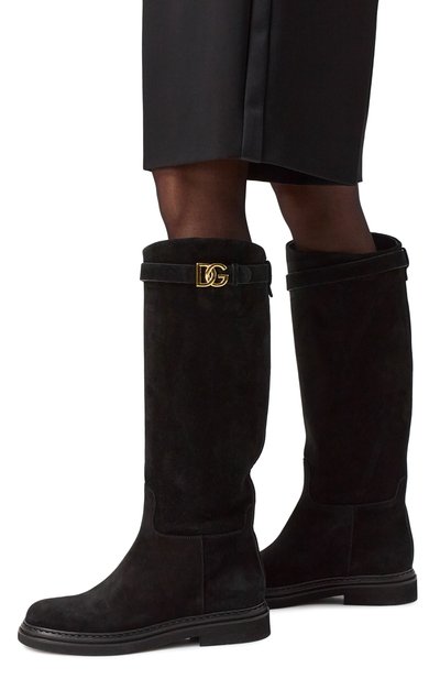 Замшевые сапоги day classic DOLCE & GABBANA черного цвета по цене 117000 руб., арт. CU1141/AS915, фото 3 Замшевые сапоги day classic DOLCE & GABBANA, арт. CU1141/AS915, фото 3